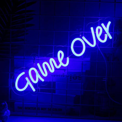 Game Over Violet-Blue Led Neon Sign Retro Arcade Gaming Room Decor | Shineneon