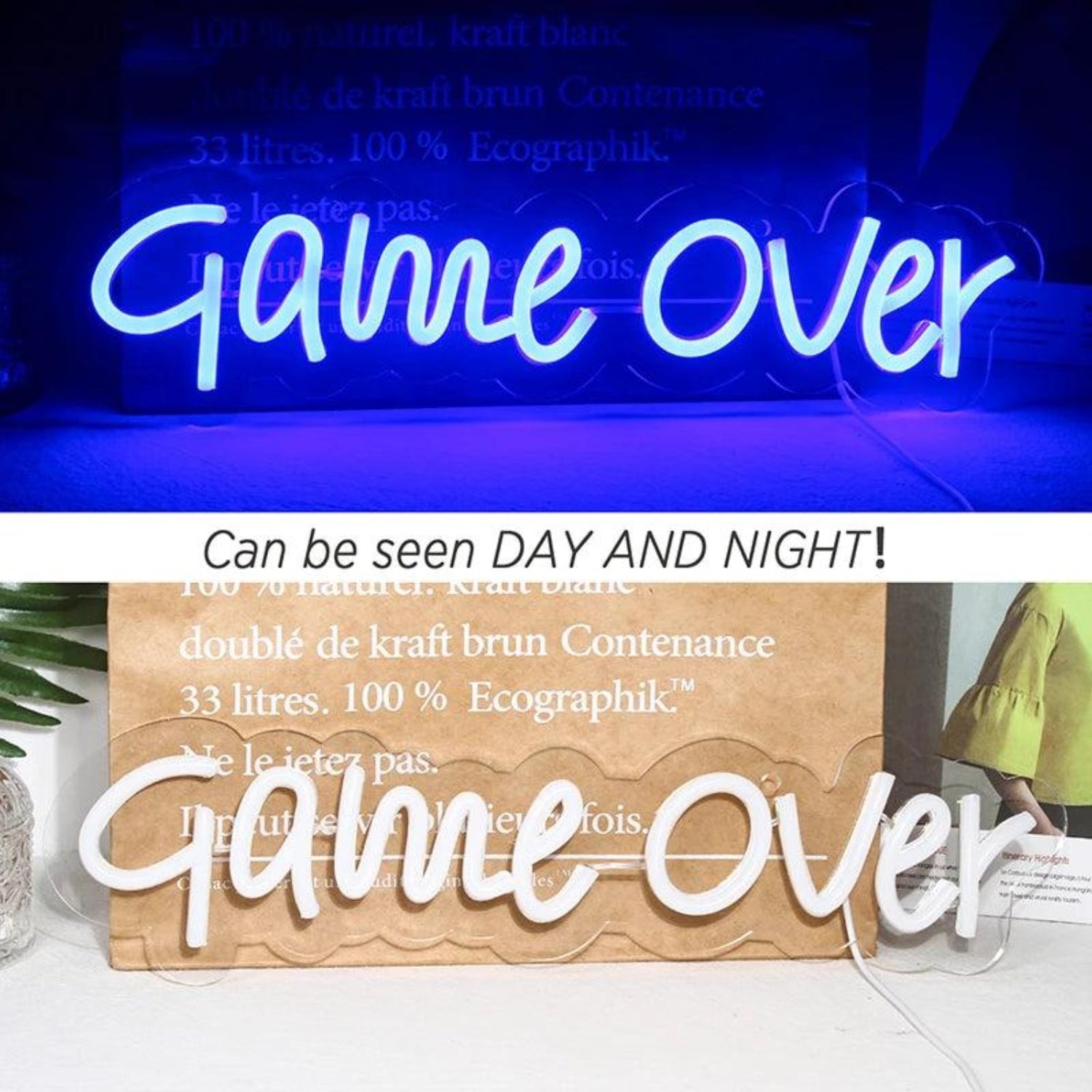 Game Over Violet-Blue Led Neon Sign Retro Arcade Gaming Room Decor | Shineneon