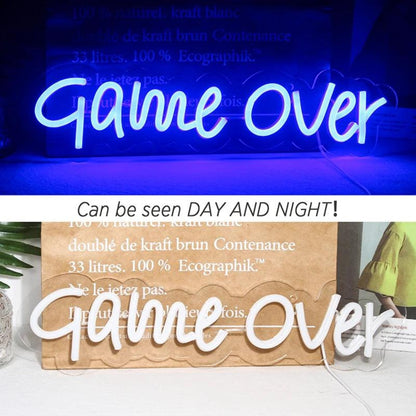 Game Over Violet-Blue Led Neon Sign Retro Arcade Gaming Room Decor | Shineneon