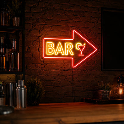 Game Room Bar Arrow Neon Sign LED Neon Sign real lifestyle scene
