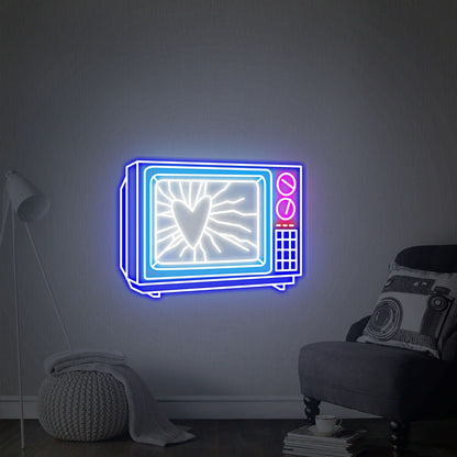 Game Room Bar Or Party Ambience With The Old Tv Led Neon Sign Wall Art | Shineneon