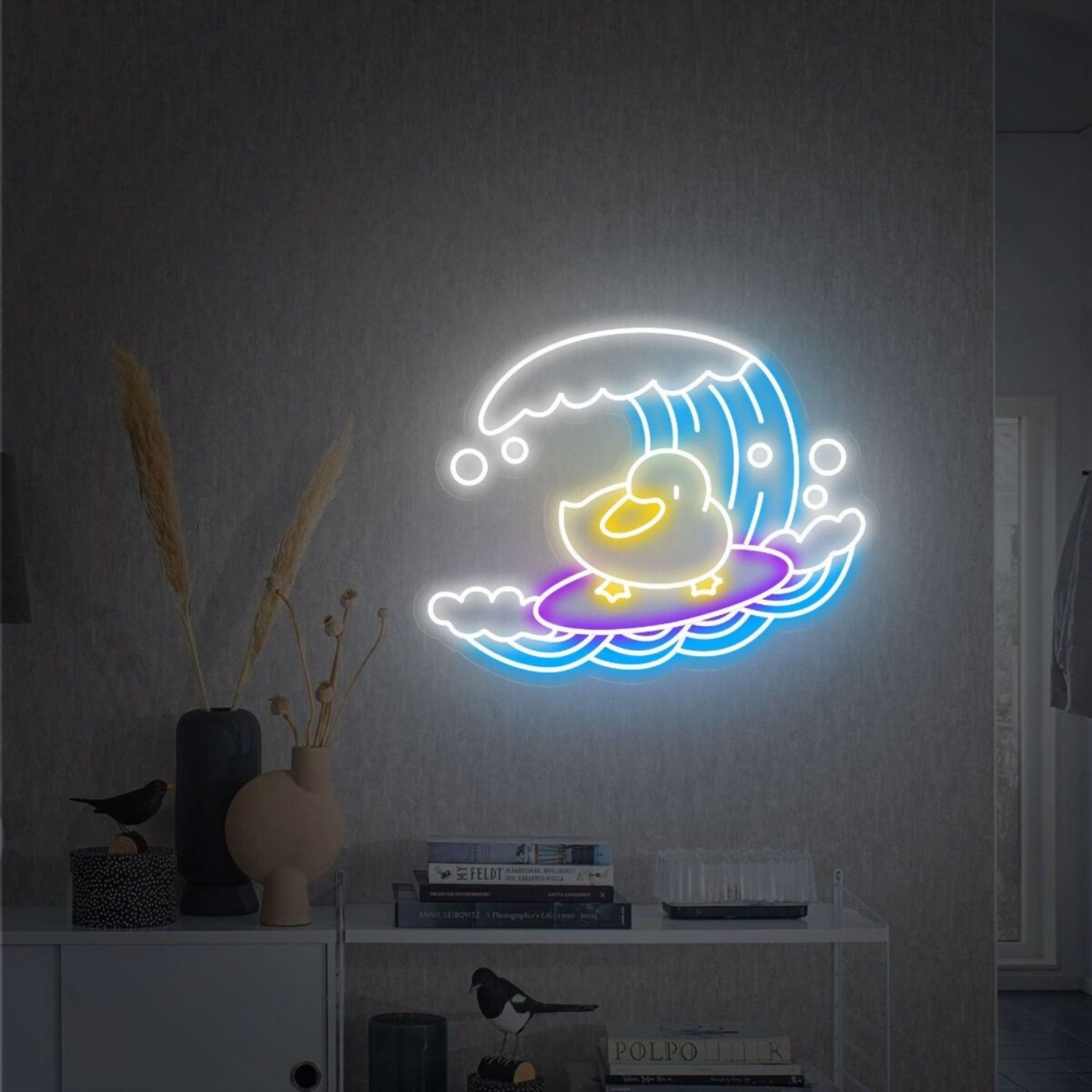 Game Room Bar Wedding With Vibrant Surf Duck Led Neon Sign | Shineneon