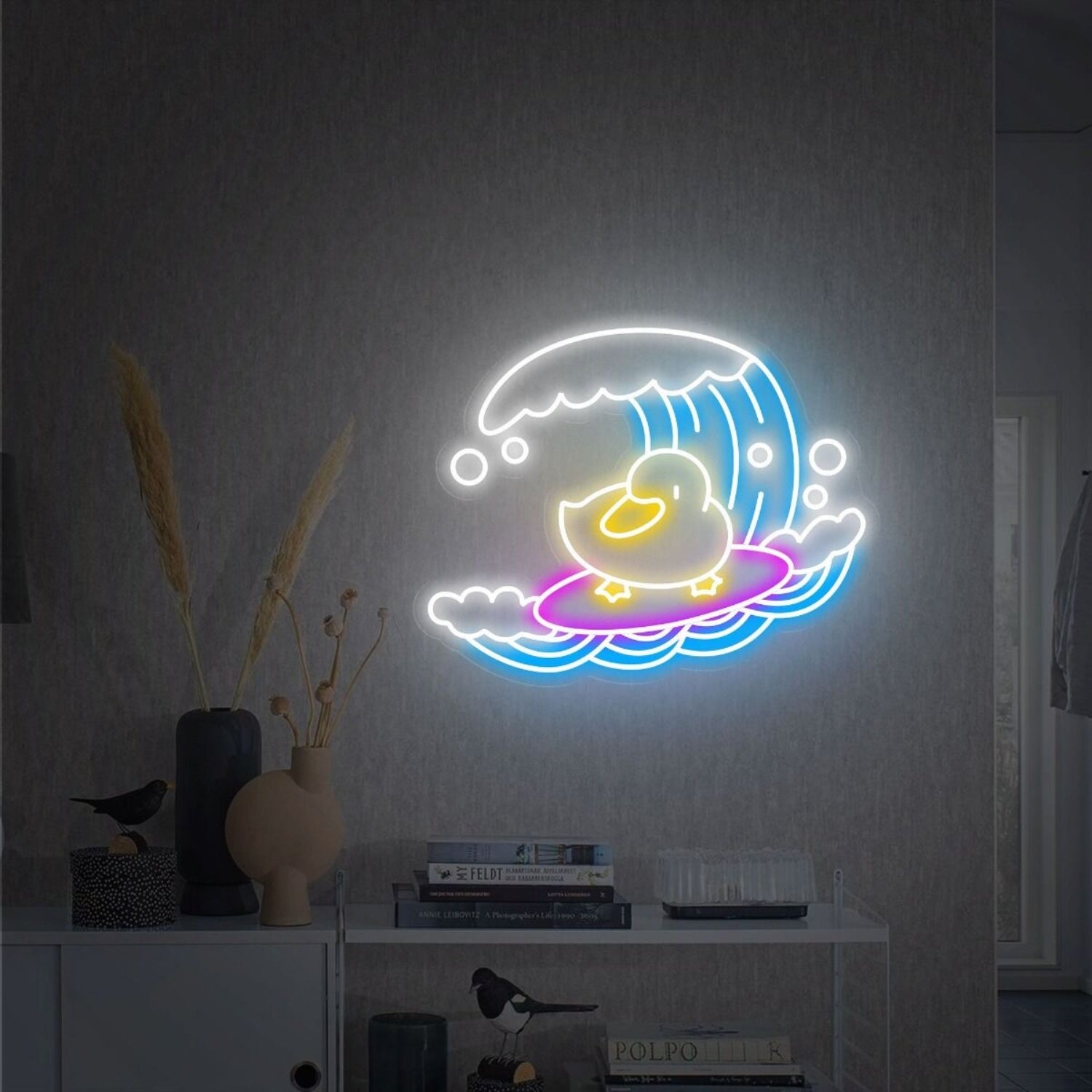 Game Room Bar Wedding With Vibrant Surf Duck Led Neon Sign | Shineneon