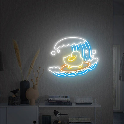 Game Room Bar Wedding With Vibrant Surf Duck Led Neon Sign | Shineneon