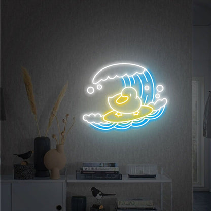 Game Room Bar Wedding With Vibrant Surf Duck Led Neon Sign - Shineneon