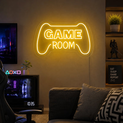 Game Room Controller Outline Neon Sign LED Neon Sign real lifestyle scene
