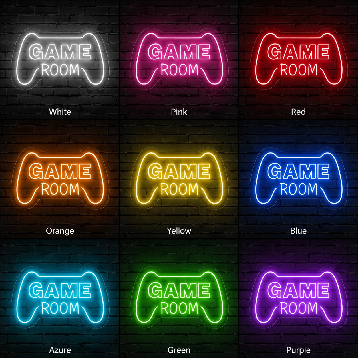 Game Room Controller Outline Neon Sign LED Neon Sign color grid