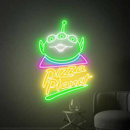 Game Room Movie Night With Pizza Planet Led Neon Sign - Shineneon