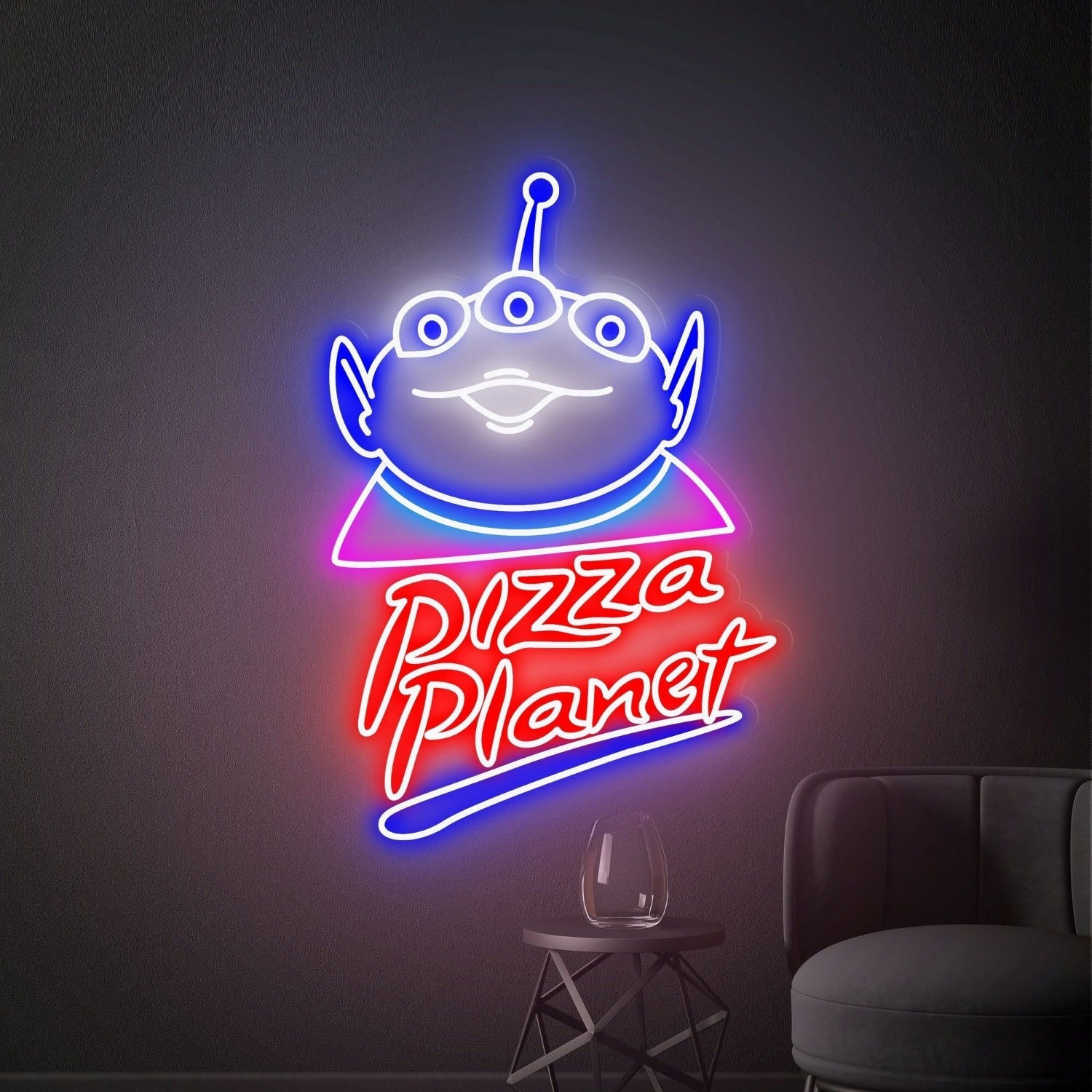 Game Room Movie Night With Pizza Planet Led Neon Sign - Shineneon