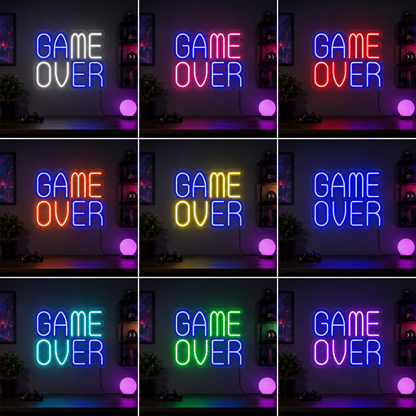 Game Room Square Wall Decor LED Neon Sign color grid
