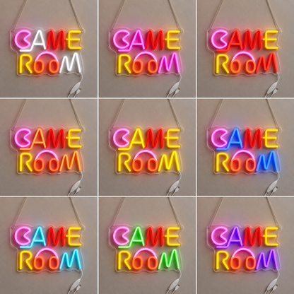 Game Room Square Wall Decor LED Neon Sign Home Art color grid