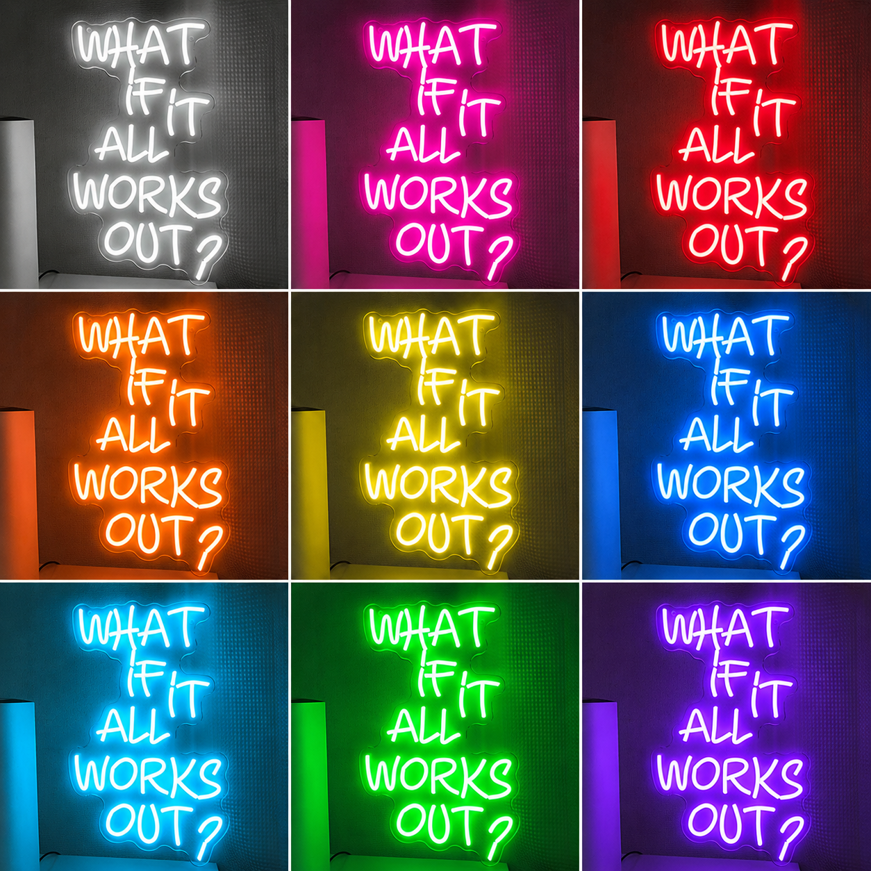 Game Room Wall Art LED Neon Sign Home Art color grid