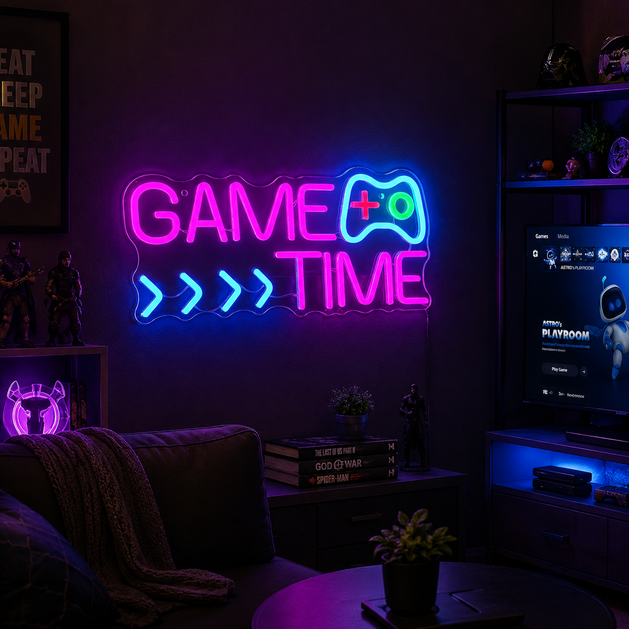 Game Time LED Neon Sign - 03 Real Lifestyle Scene