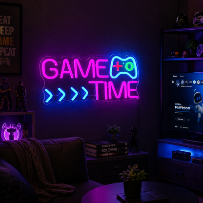 Game Time LED Neon Sign - 03 Real Lifestyle Scene