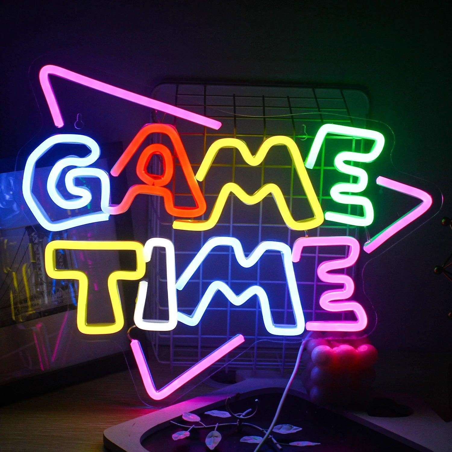 Game Time Multicolor Led Neon Sign For Gaming Room Decor | Shineneon