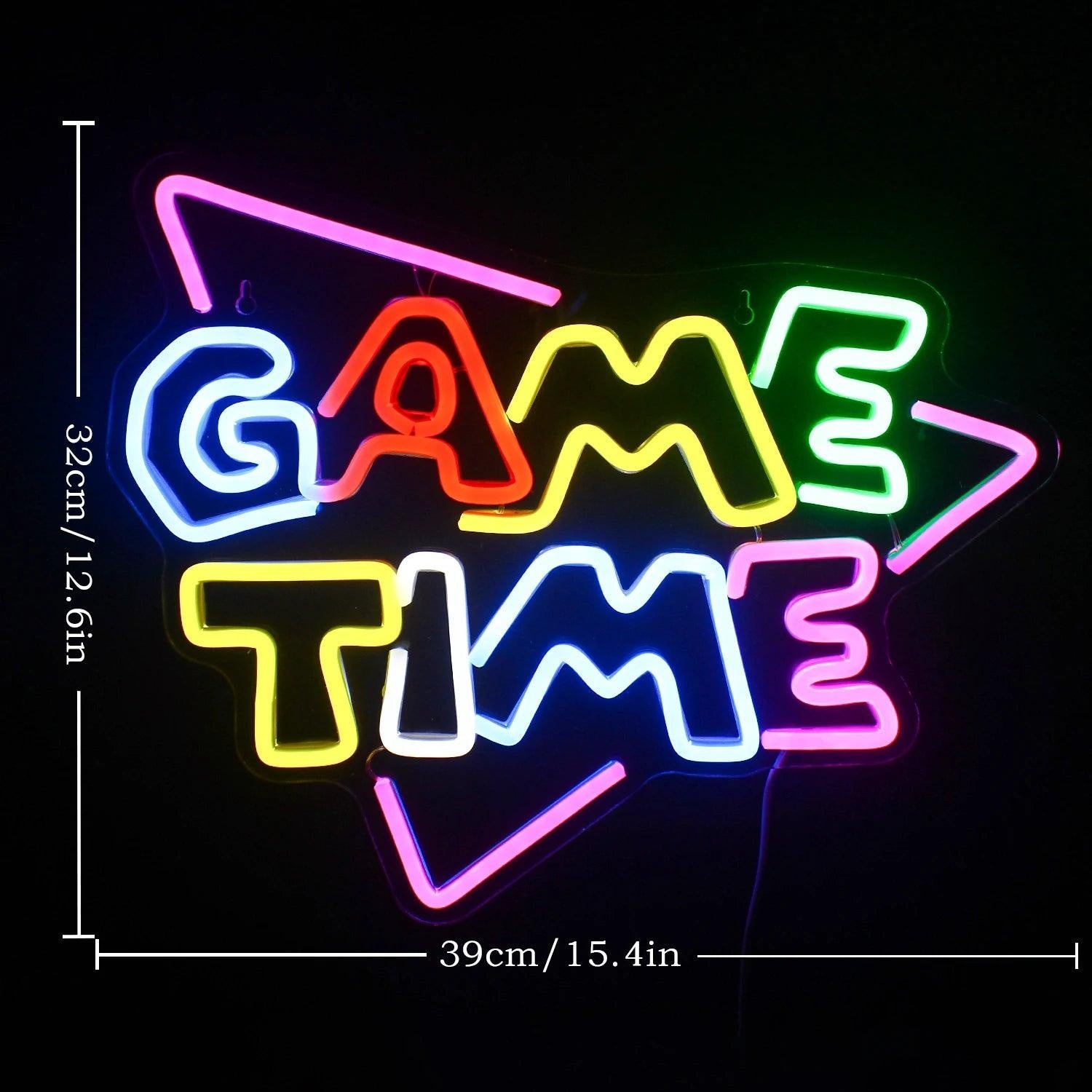 Game Time Multicolor Led Neon Sign For Gaming Room Decor | Shineneon