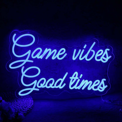 Game Vibes Good Times Blue Led Neon Sign - Shineneon