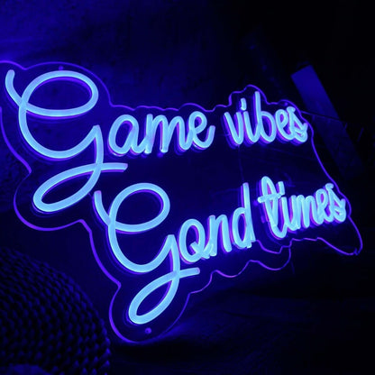 Game Vibes Good Times Blue Led Neon Sign - Shineneon