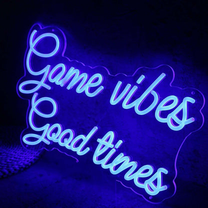 Game Vibes Good Times Blue Led Neon Sign - Shineneon