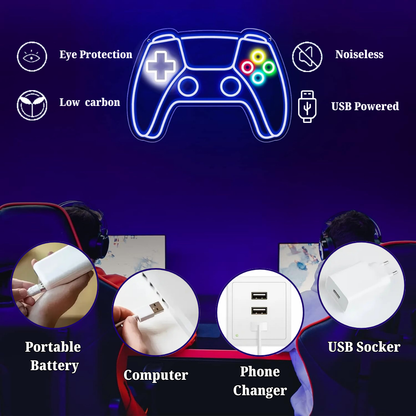 Gaming Neon Sign for Christmas Gifts  Game Zone and Wall Decor