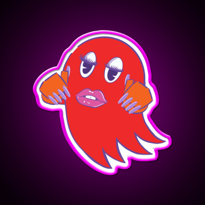 Gamer Ghost Red Nail Salon Led Neon Sign Rgb Color - Shineneon