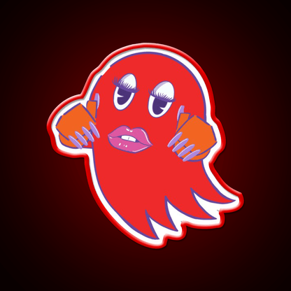Gamer Ghost Red Nail Salon Led Neon Sign Rgb Color - Shineneon