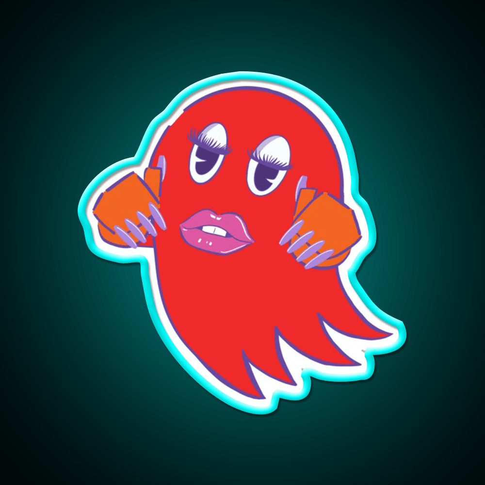 Gamer Ghost Red Nail Salon Led Neon Sign Rgb Color - Shineneon