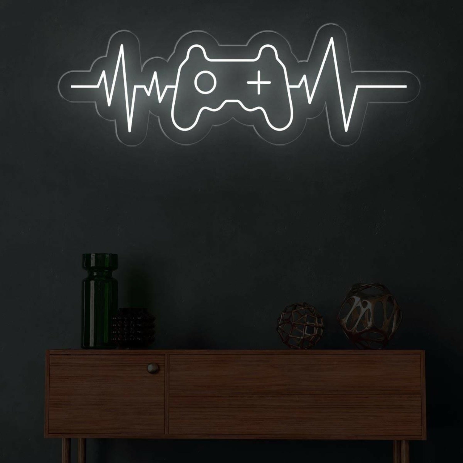 Gamer Heartbeat Controller Ecg Led Neon Sign For Gaming Room Decor | Shineneon