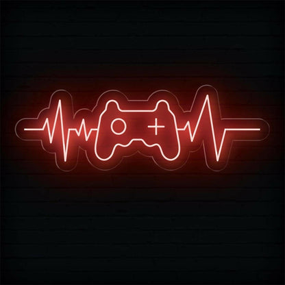 Gamer Heartbeat Controller Ecg Led Neon Sign For Gaming Room Decor | Shineneon