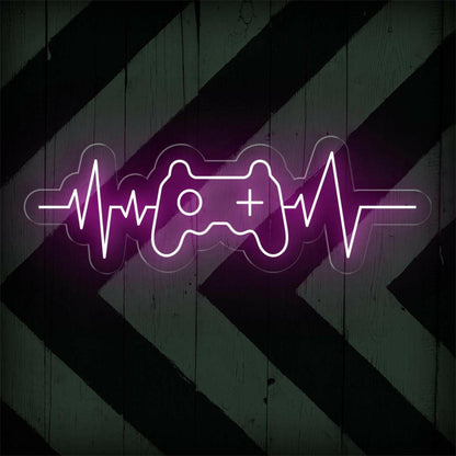 Gamer Heartbeat Controller Ecg Led Neon Sign For Gaming Room Decor | Shineneon