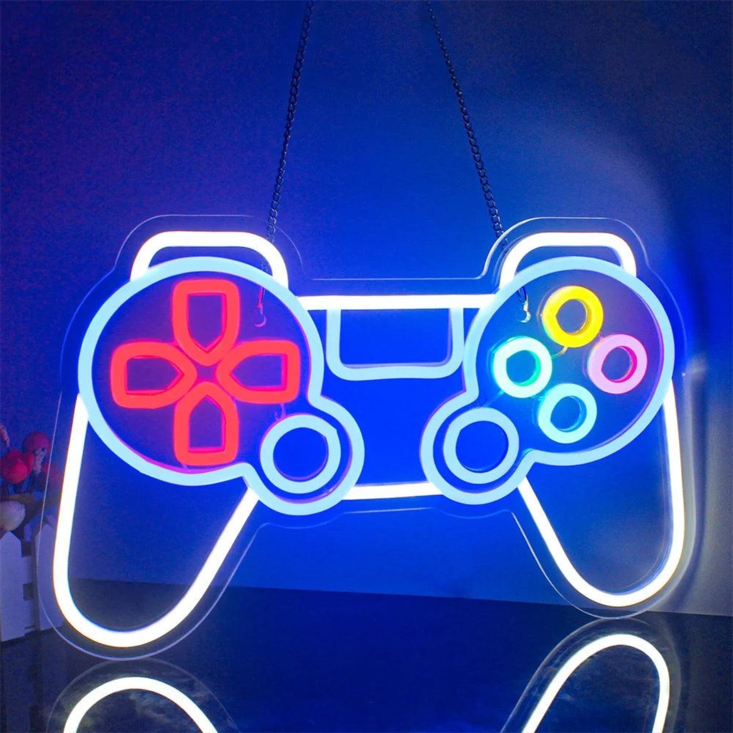 Gamer Multicolor Retro Game Controller Led Neon Sign For Gaming Room ...
