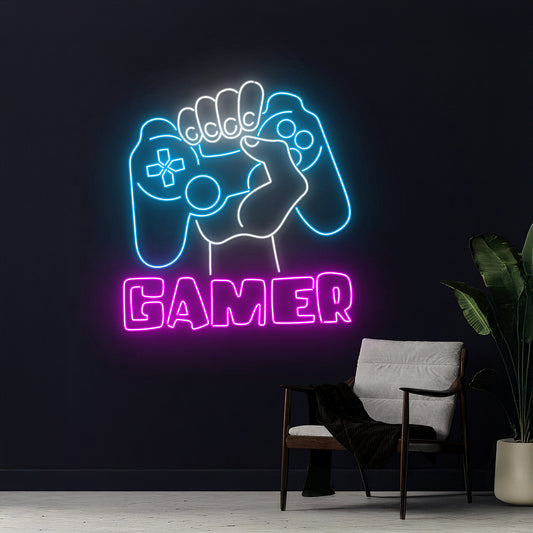 Gamer Neon Sign Game Player Led Light