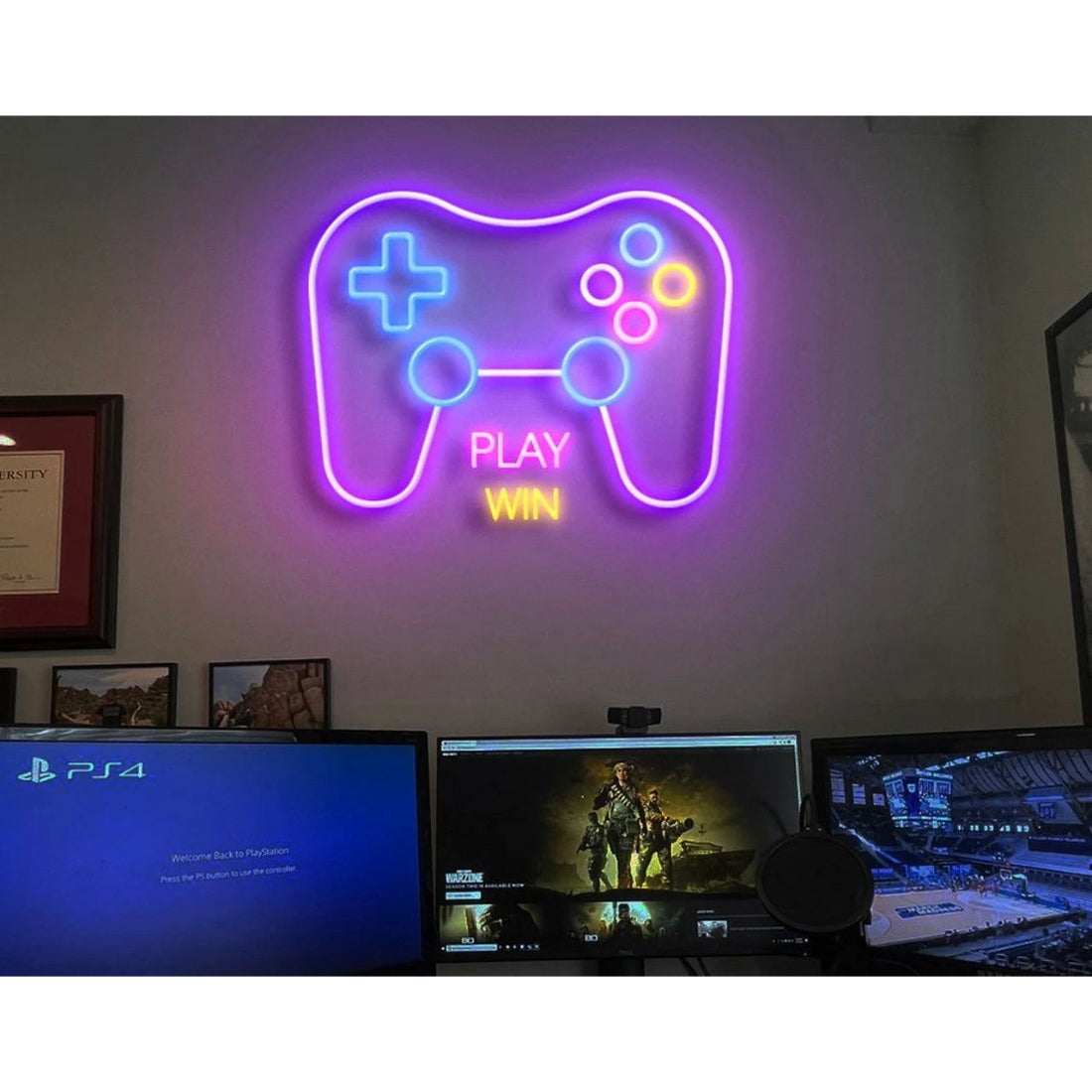 Gamer Play Win Game Room Led Sign Business Neon Sign