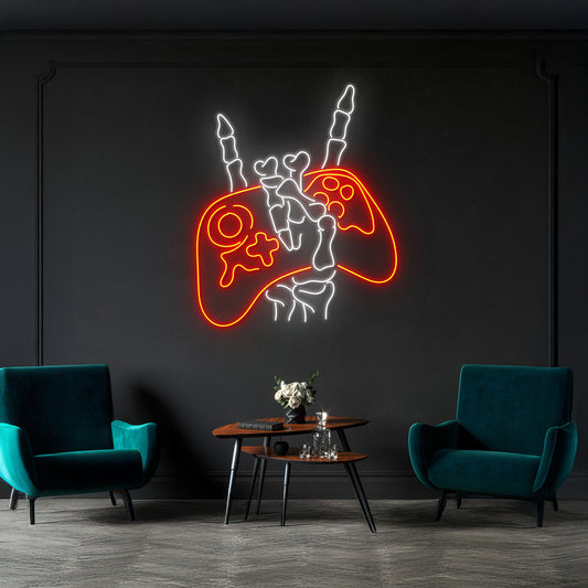 Gamer Skull Led Led Neon Sign