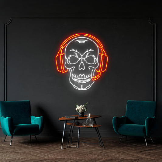 Gamer Skull Led Neon Sign