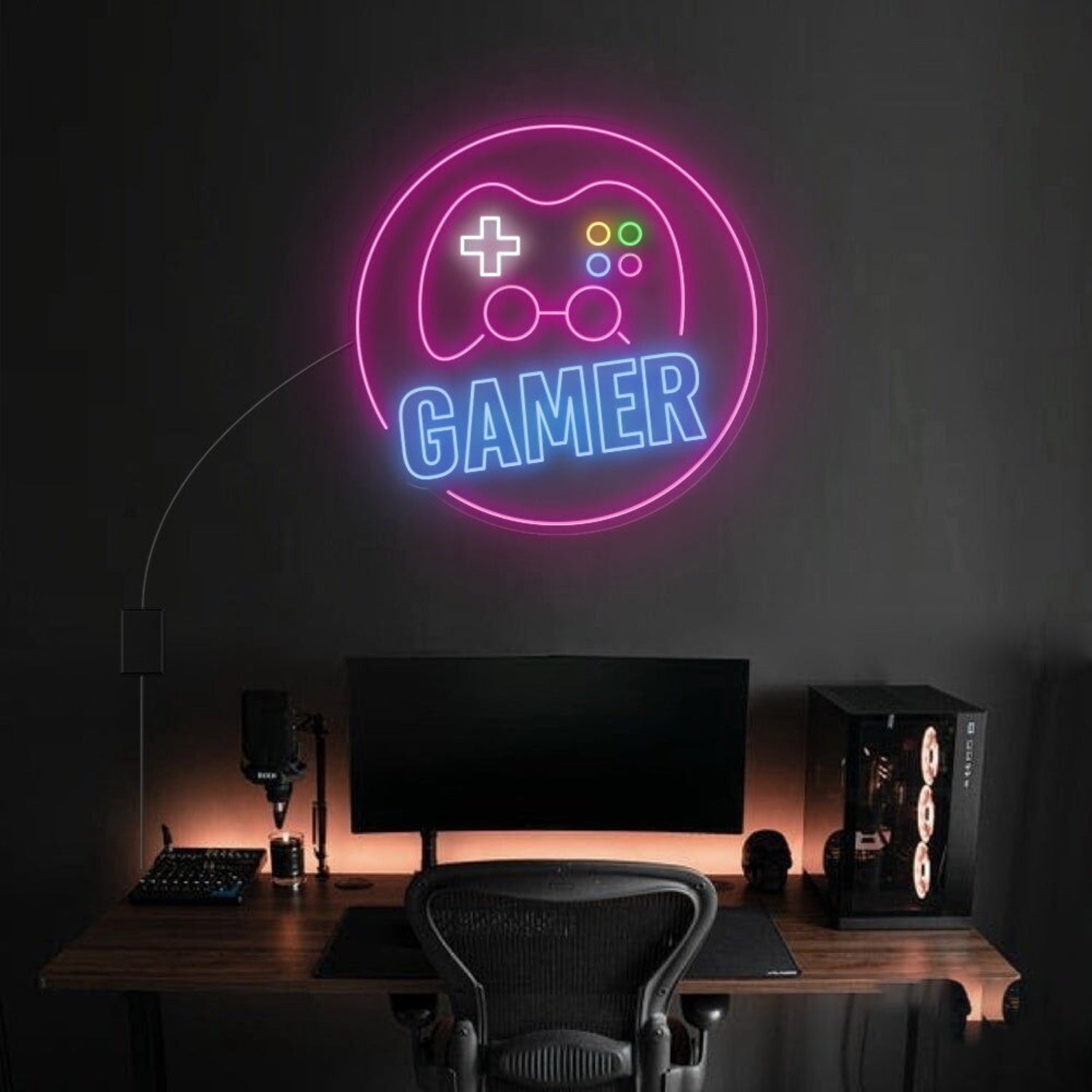Gamer With Console Led Neon Sign | Shineneon