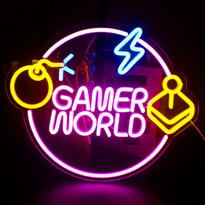 Gamer World Led Neon Sign | Shineneon