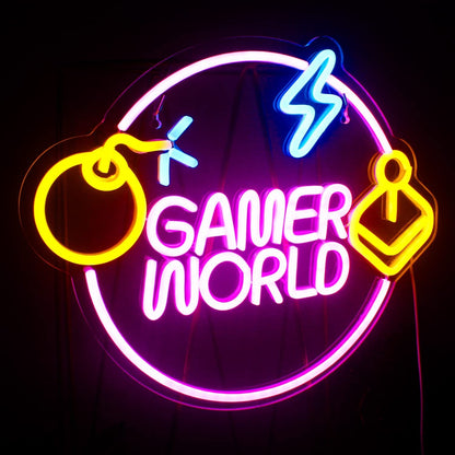 Gamer World Led Neon Sign | Shineneon