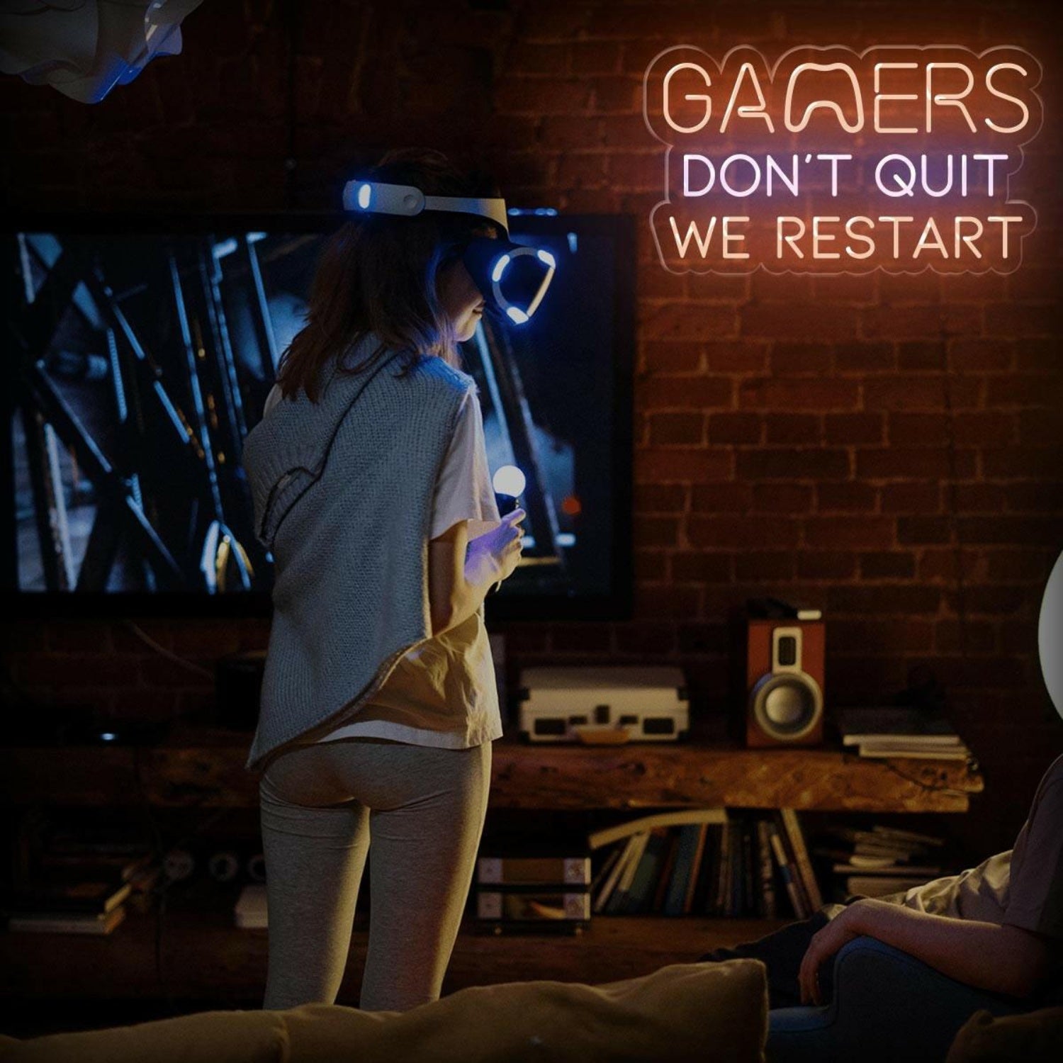 Gamers Dont Quit Yellow-Blue Led Neon Sign For Gaming Room | Shineneon