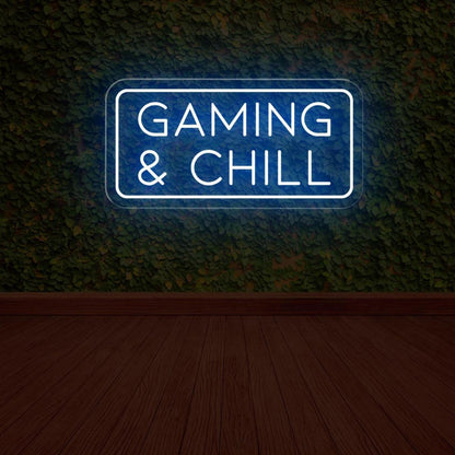 Gaming Chill Blue Glow Led Neon Sign For Modern Game Room Decor | Shineneon