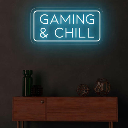 Gaming Chill Blue Glow Led Neon Sign For Modern Game Room Decor | Shineneon