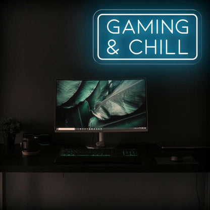 Gaming Chill Blue Glow Led Neon Sign For Modern Game Room Decor | Shineneon