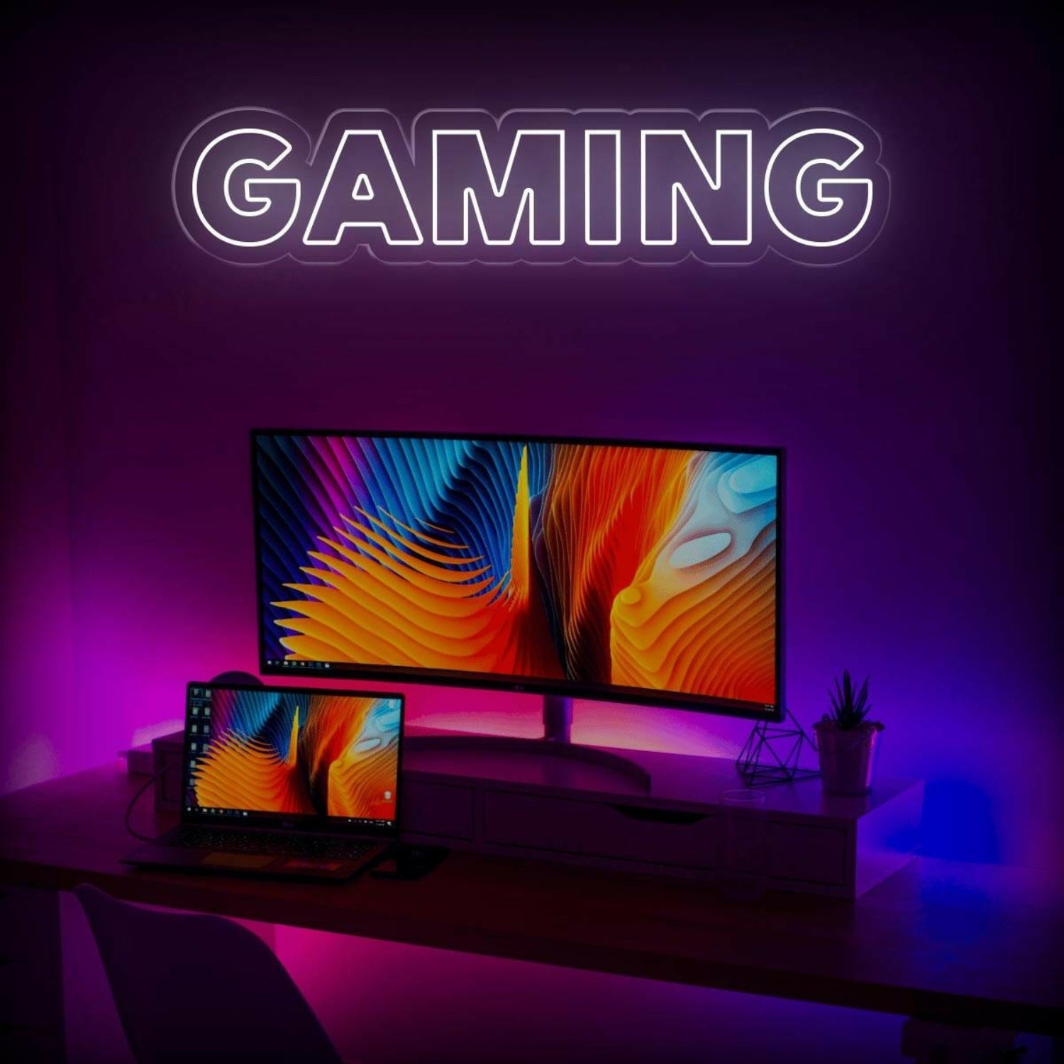 Gaming Led Neon Sign With Purple Glow For Gaming Room Wall Decor | Shineneon