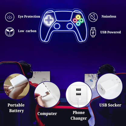 Gaming Neon Sign for Christmas Gifts Game Zone and Wall Decor - Shineneon