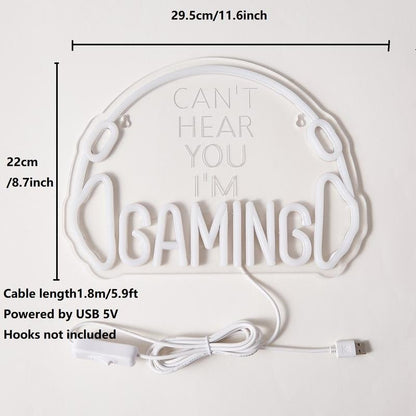 Gaming USB LED Neon Sign for Bar Game Room & Man Cave Wall Decor - Shineneon