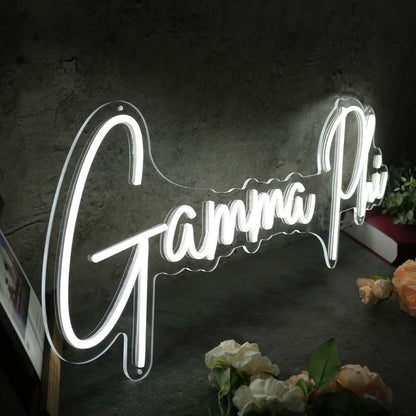 Gamma Phi White Led Neon Sign Fsorority And College Decor - Shineneon