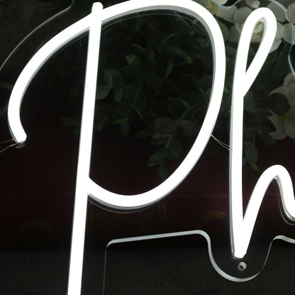 Gamma Phi White Led Neon Sign Fsorority And College Decor - Shineneon