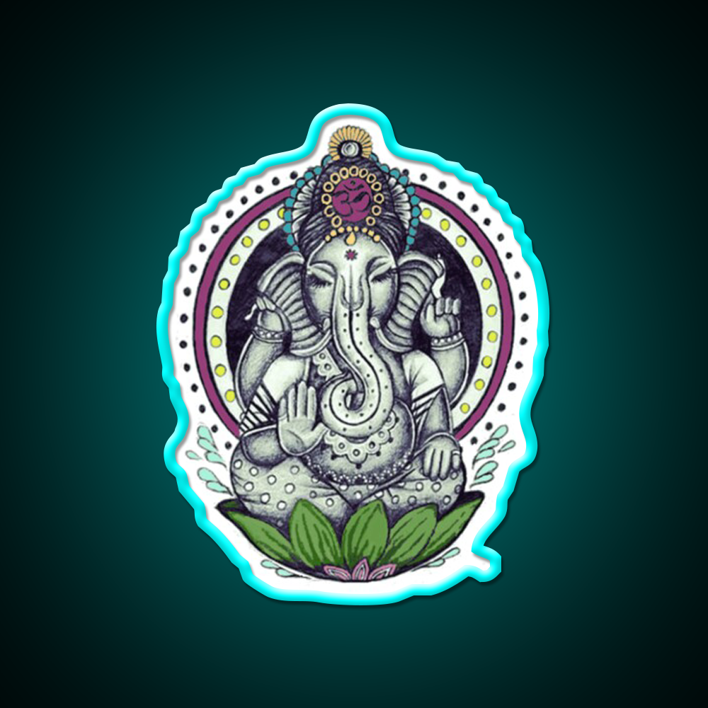 Ganesha Yoga Led Neon Sign For Wellness Space Rgb Color