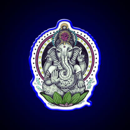 Ganesha Yoga Led Neon Sign For Wellness Space Rgb Color
