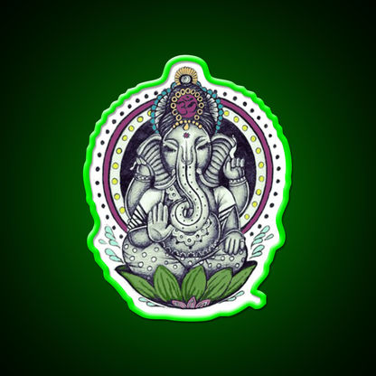 Ganesha Yoga Led Neon Sign For Wellness Space Rgb Color